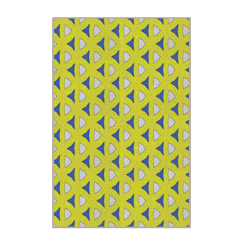Tapis jaune / bleu Power Loom, Rectangle 5 pi x 7 pi