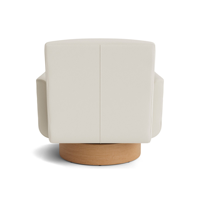 Supernova Full Swivel Leather Chair, Natural, Greenwich Performance Leather - Cream