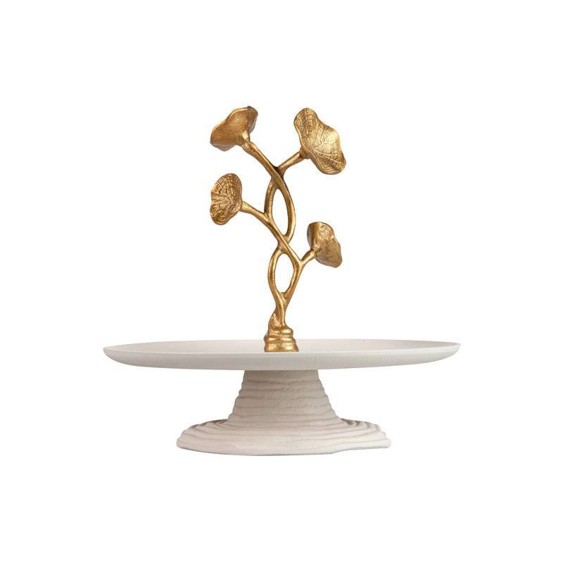 Aluminum Tray, White/Gold