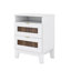 Ensemble de chambre à coucher 4 pièces, lit plateforme grand format avec autocollants en bois, table de chevet et commode avec poignée en métal-1300677047