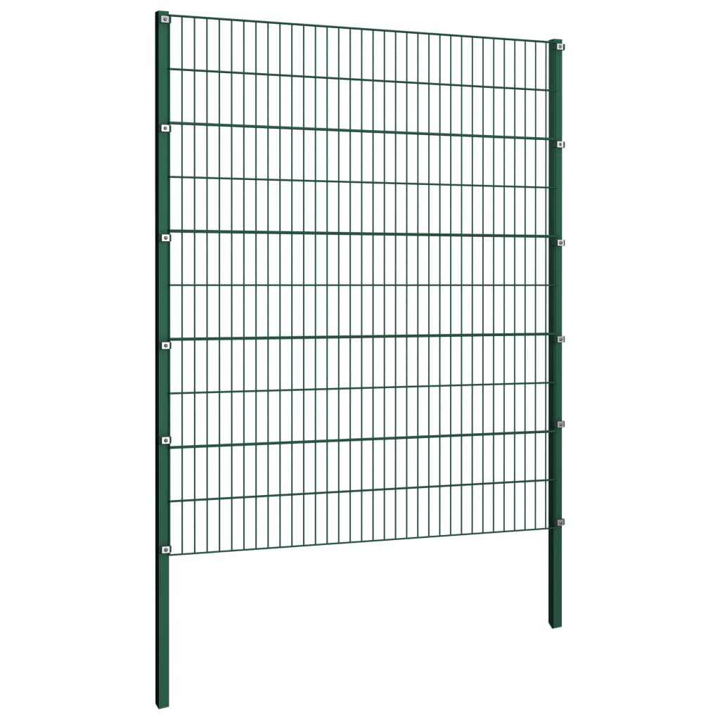 Aairah 250cm H x 170cm W Green Metal Fence Panels
