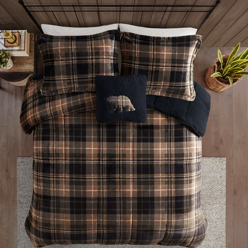 Très grand à l'édredon - Doux, matelassage de boîte de 12 po, conception multicolore, couvre-oreillers à chevauchement de 100%, 3 po
