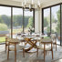 Maxwell Modern Round Dining Table, Sintered Stone Tabletop with Lazy Susan, Carbon Steel Base Pre-Assembly
