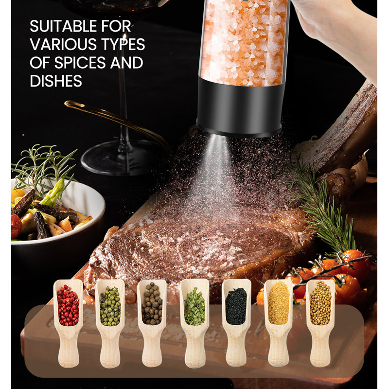 Electric Salt and Pepper Grinder Set - USB Rechargeable With Display Screen And LED Lights,  Upgraded Larger Capacity, Adjustable Coarseness