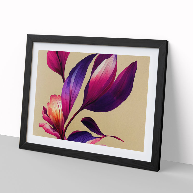 Fanciful Flowers - Single Picture Frame Print, 46cm H x 64cm W x 2cm D, Black Framed
