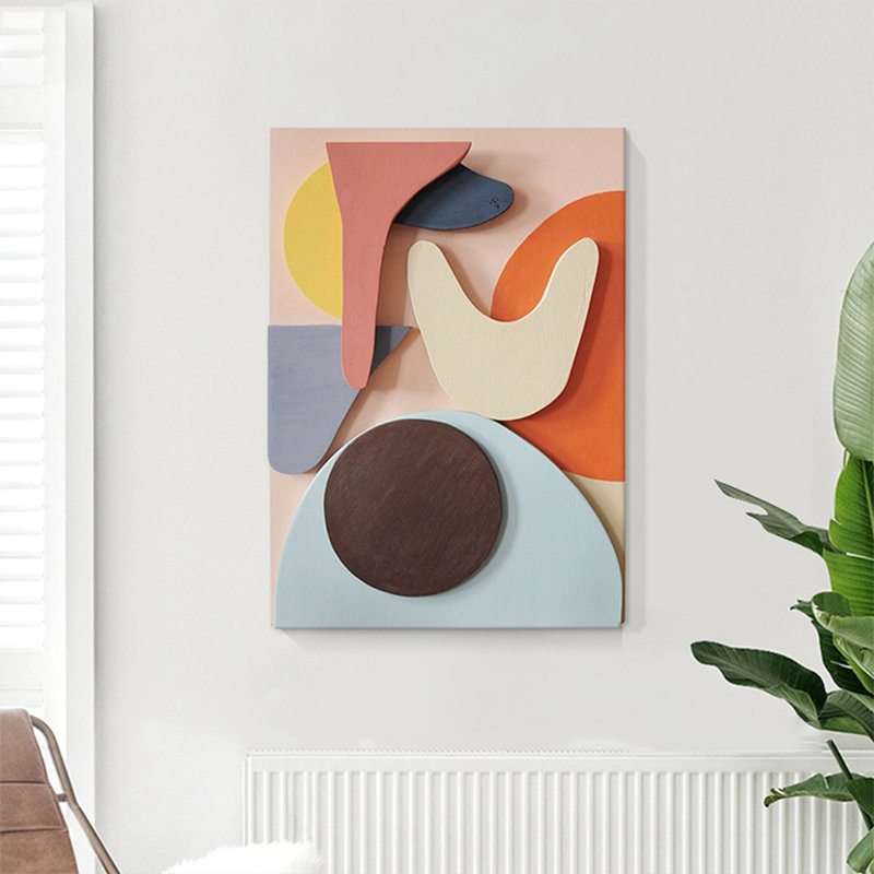 Art mural Mid-Century moderne en toile pour salon, H 39,37 po x l 27,56 po