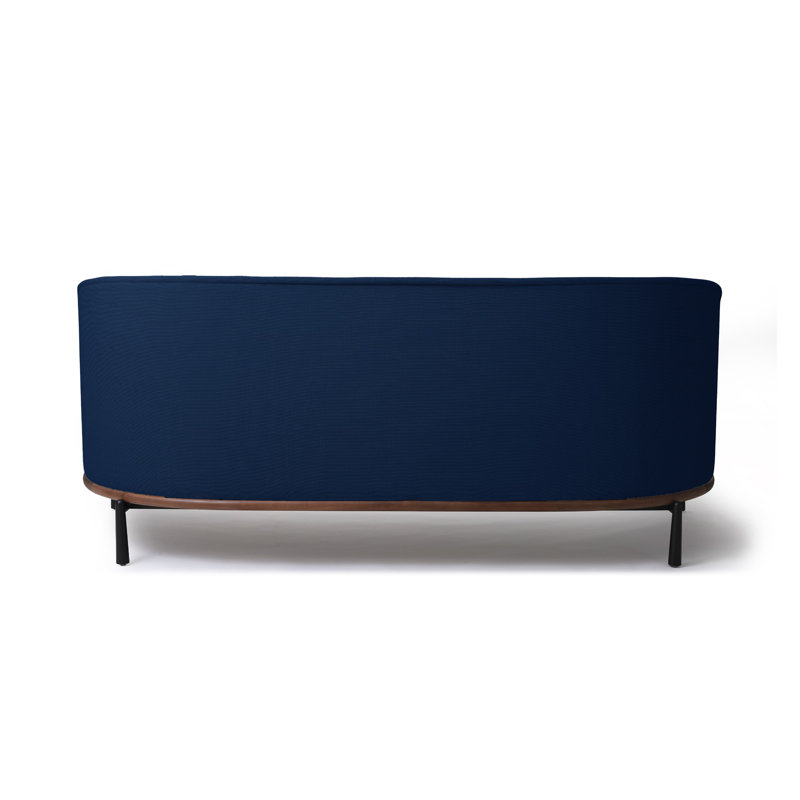 Arc Sofa Three Seater, Blue, Natural Oak