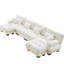 Canapé modulaire en U pour divers besoins - 4 en chenille blanc avec 2 repose-pieds élégants-1650206199-1650206185