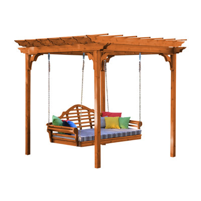 Western Red Cedar 10 Ft. W x 10 Ft. D Solid Wood Pergola