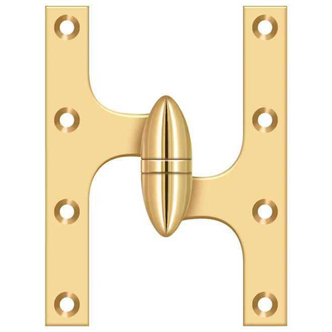 Charnière Deltana OK6045BCR003-R 6 po x 4-1 / 2 po en laiton poli PVD, Côté droit