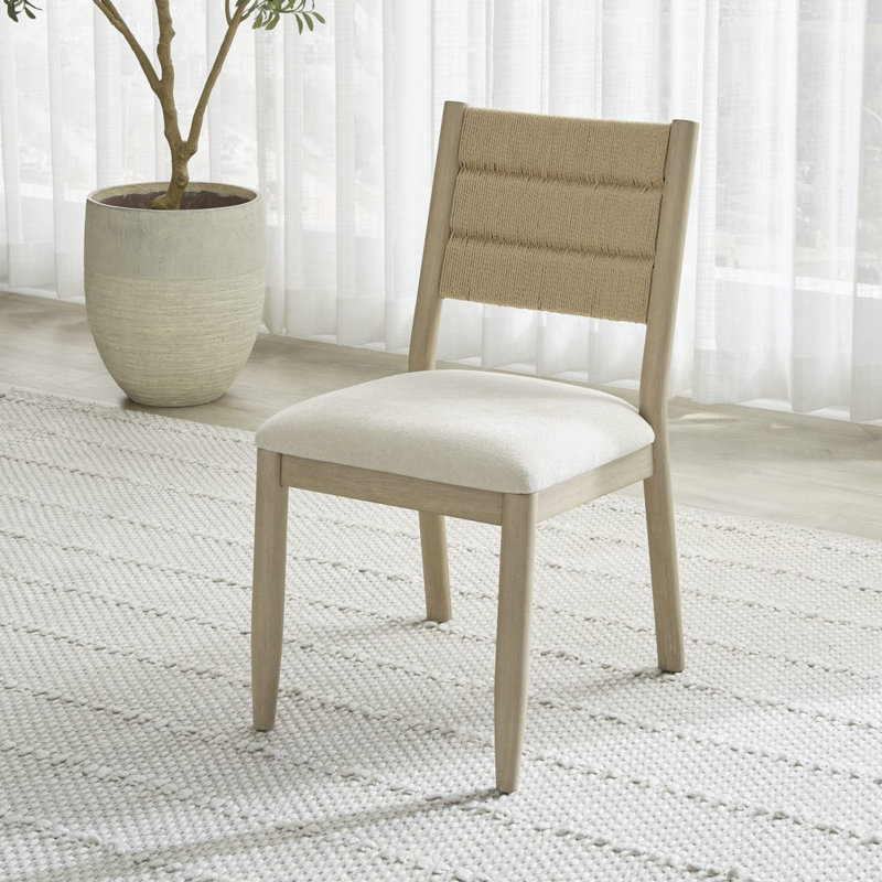 Chaise d'appoint tissée Shay, Naturel