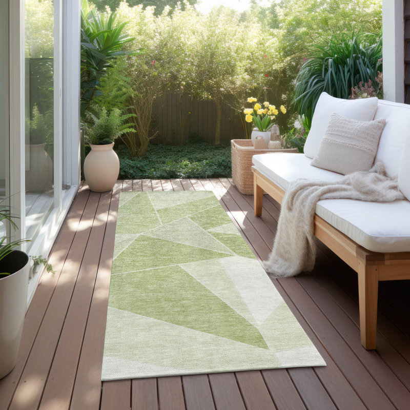 Geometric Indoor / Outdoor Rug, Runner 2'3" x 7'6"