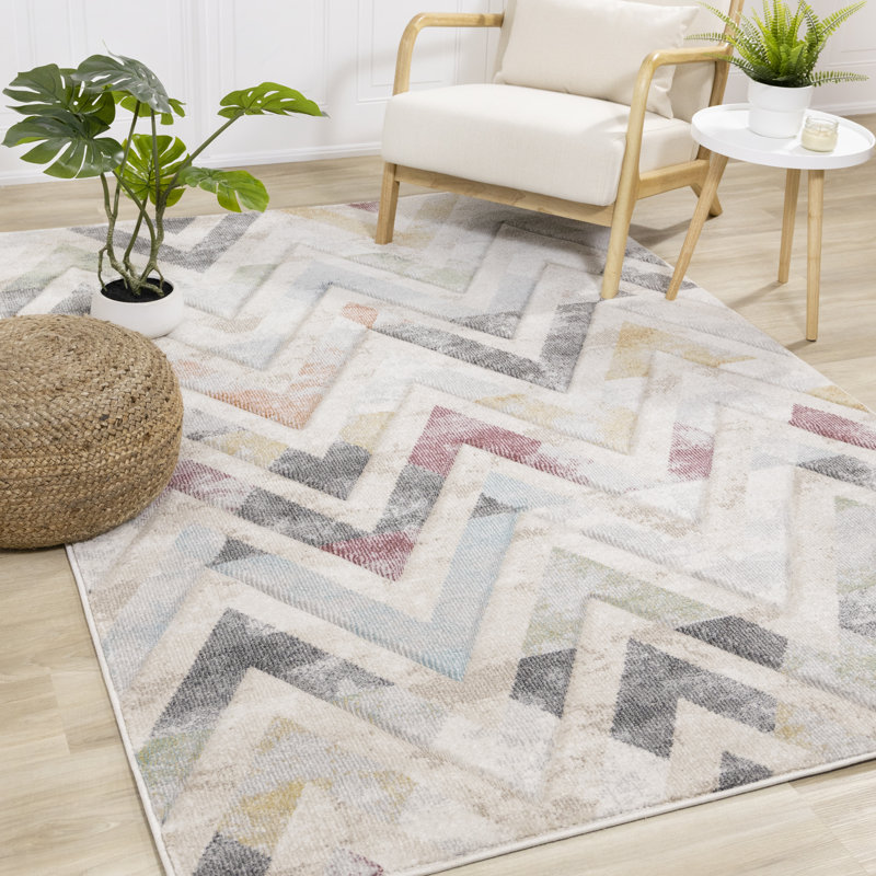 Geometric Indoor Rug, Rectangle 5'3" x 7'7"