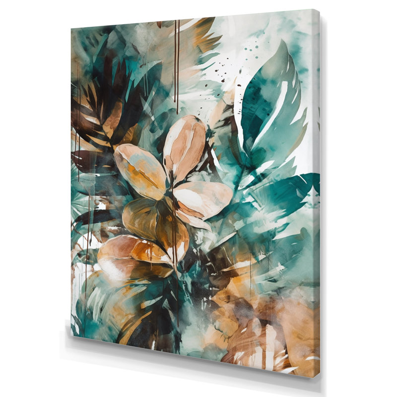 Rosshirt «Green and Brown Visions In Boho II», reproduction sur toile, H 44 po x l 34 po x P 1,5 po, Toile tendue