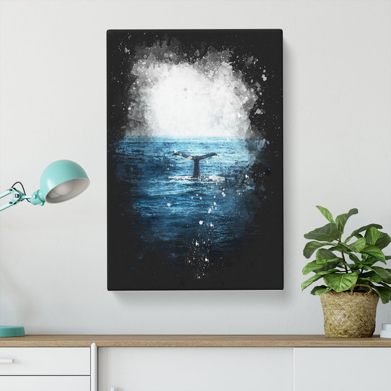 Blue Whale - Wrapped Canvas, 76cm H x 50cm W x 3cm D