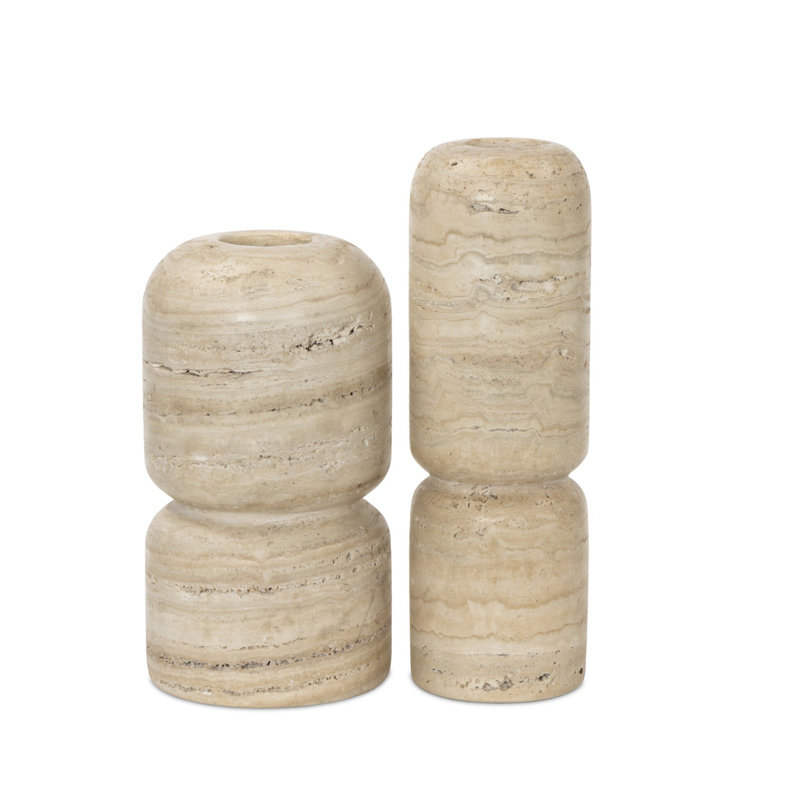 Haylen Vases-Light Travertine