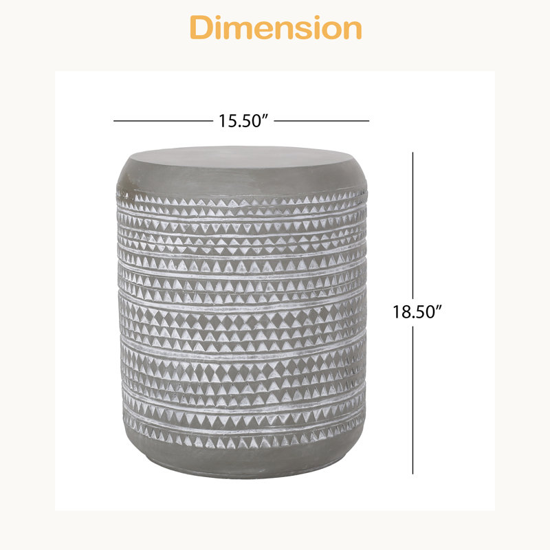 Outdoor Lightweight Concrete Side Table