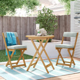 Browder Round 2 - Person 24" Long Bistro Set with Cushions