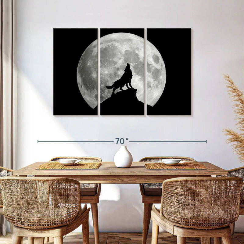 Brampt Wolf Moon, 36" H x 57" W