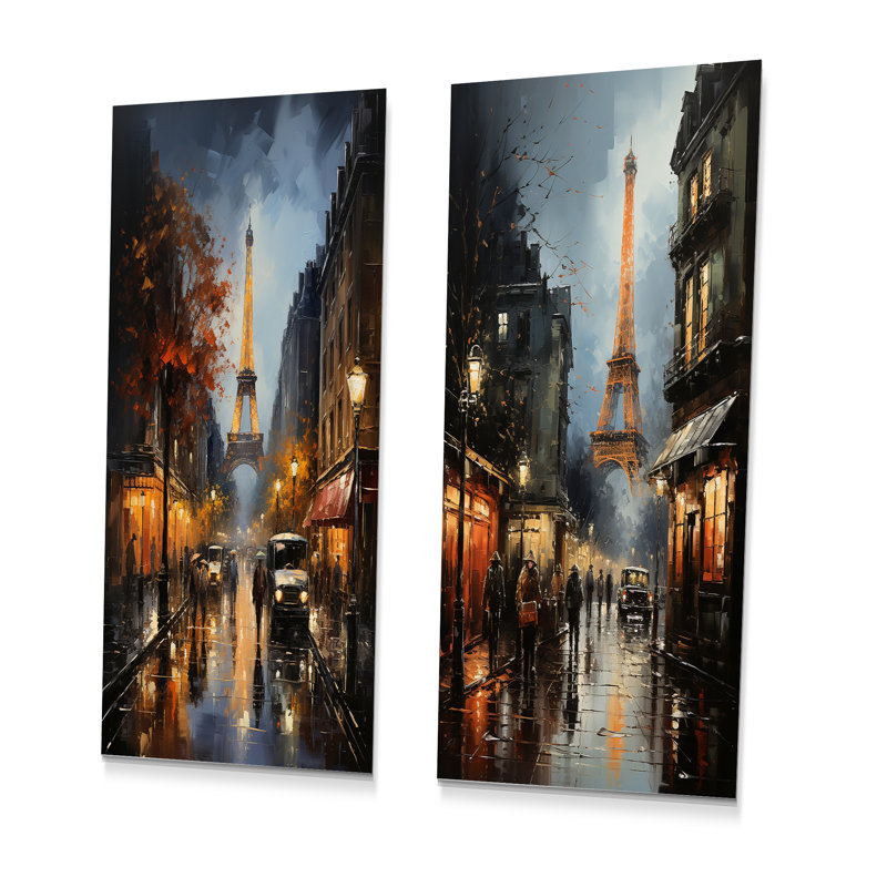 Boulevards de la Tour Eiffel, ensemble de 2 impressions sur métal tours, H 32 po x l 32 po