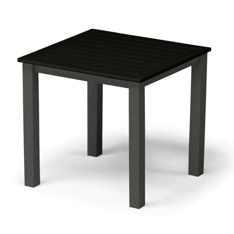 Robinett Outdoor Square Side Table, Black P70, Textured Graphite