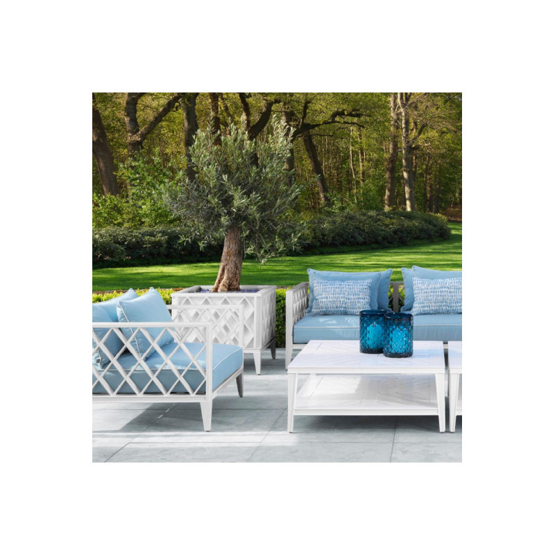 Ocean Club Metal Planter, White