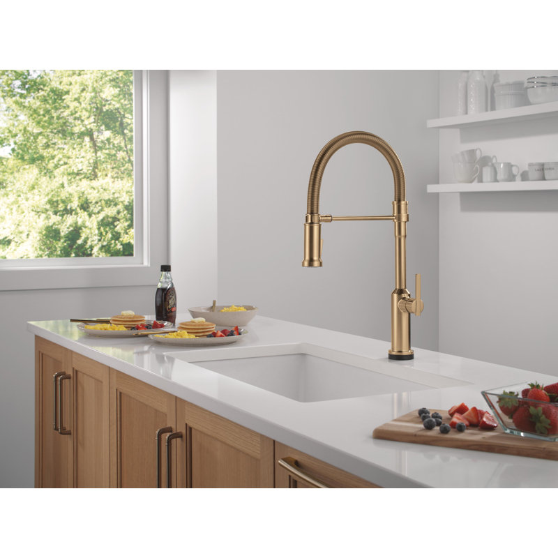 Touch2O Technology Kitchen Faucet with Touchless Technology, Lumicoat Champagne Bronze