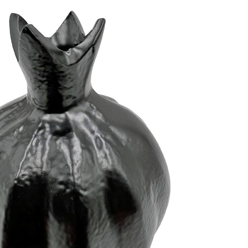Mohorn Handmade Aluminum Pomegranate Sculpture, Black