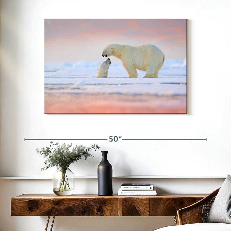 Brampt Playful Arctic Polar Bears, 26" H x 39" W