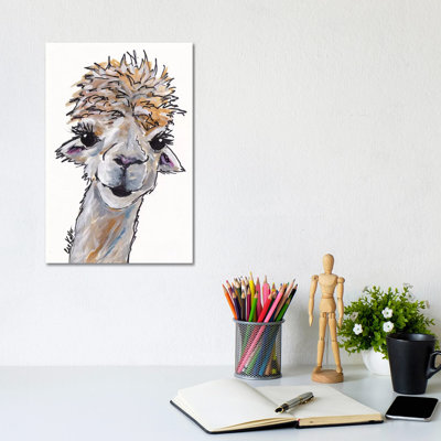 Angel The Alpaca by Hippie Hound Studios - Wrapped Canvas Painting