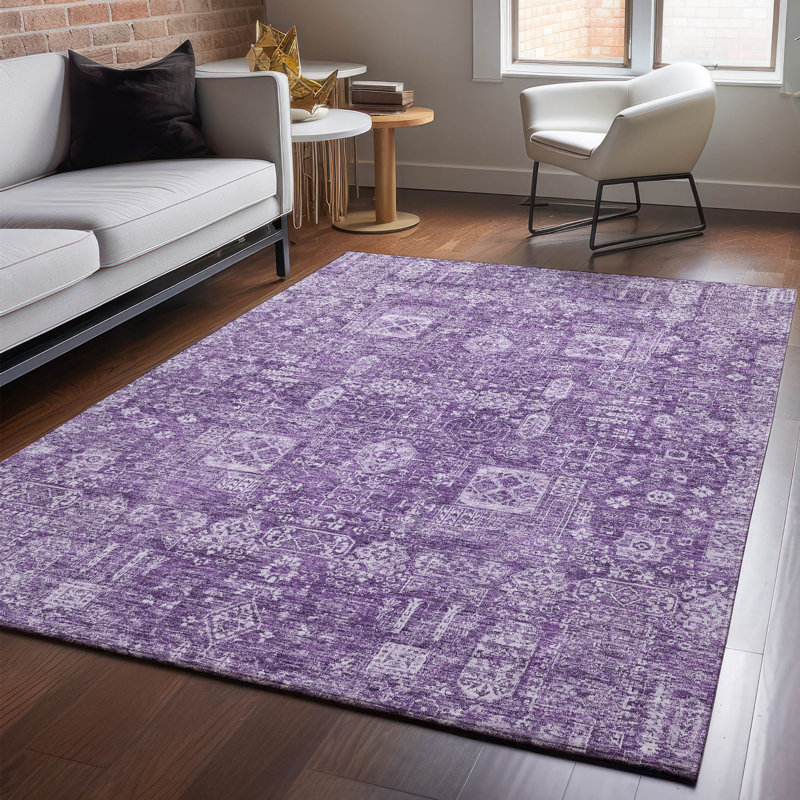 Tapis mauve Premium lavable à la machine, Rectangle 9 pi x 12 pi