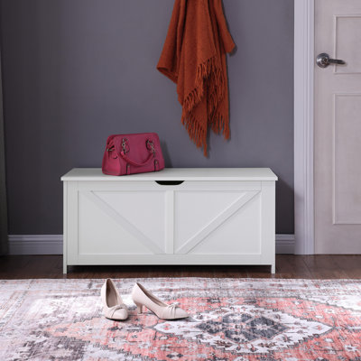 Coffre de rangement, banc de rangement, organisateur de coffre à jouets rétro, banc de rangement d'entrée avec 2 charnières, assemblage facile