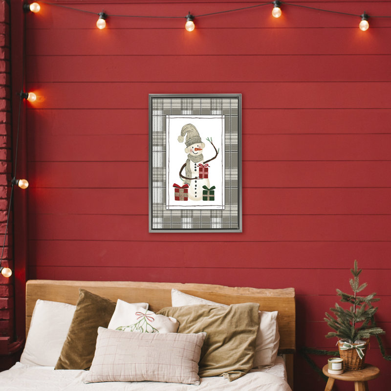 Cadre flottant écossais Cozy Winter, par Cindy Jacobs, H 31 po x l 21 po, Cadre flottant gris lustré