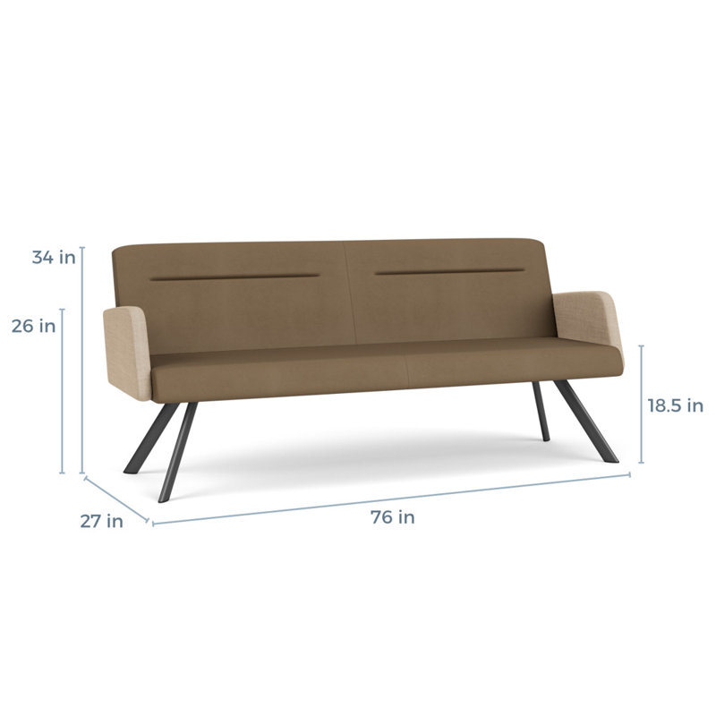 Pieds de canapé Willow, Gris anthracite, Patriot Plus taupe / calcaire Chambray - vinyle, Yes