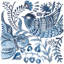 «Indigo Ornament III», peinture sur toile tendue-388415445-388415450