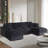  128" Modular Chenille Sectional Sofa with Zippered Cushions, Ottoman & 5 Pillows, 6-Seat Reconfigurable Sofa Set in Gray-116737703
