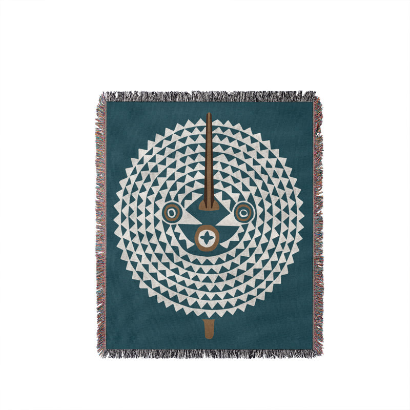 Couverture 100% coton Mossi, L 60 po x l 50 po, Sarcelle