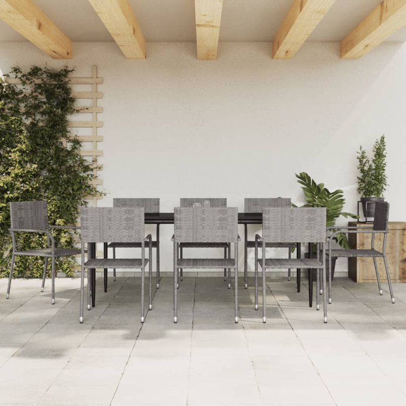 Hadar 8 - Person Wicker Patio Dining Set with Rectangular Table