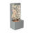 Light Gray Metal Leaf Cutout Outdoor Water Wall Fountain with LED Lights, Modern Waterfall Feature for Patio & Garden