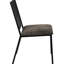Chaise de salle à manger à dossier à 2 lattes, brune et noire, avec une structure en bois naturel et un système de ventilation optimisé.