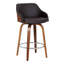 Tabouret de bar pivotant à hauteur de comptoir ou de bar en contreplaqué avec accoudoirs en similicuir et repose-pieds en métal Aiken-1005941421-1005941410-1000892320