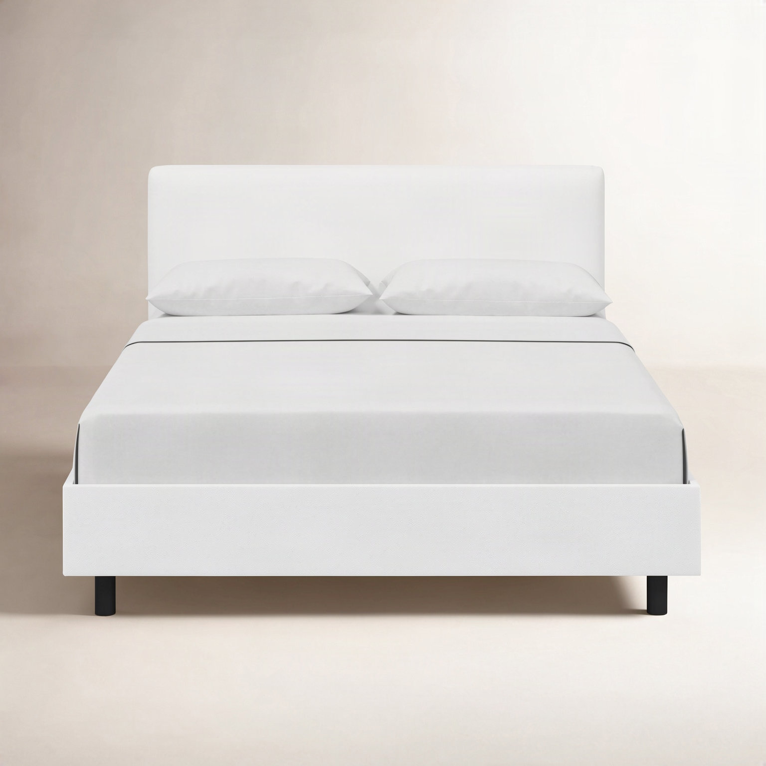 Pyburn Platform Bed, Twin, White Performance Twill