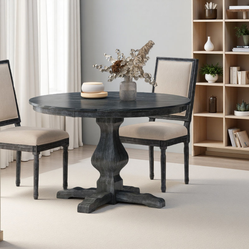 Table à manger ronde, Gris anthracite