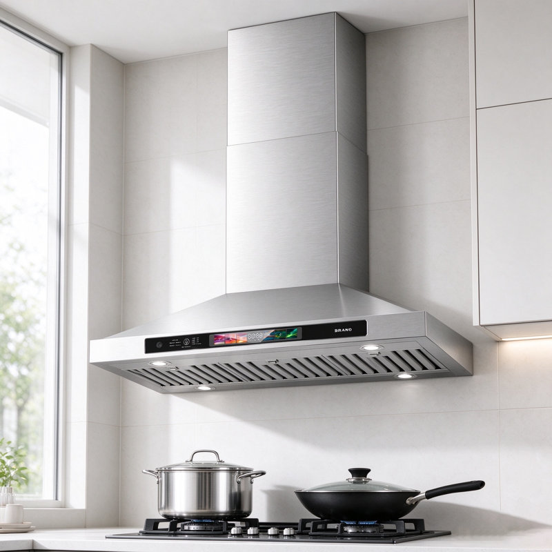BRANO 36 Inch Ductless Range Hood Wall Mounted with Voice Gesture and Touch Control 900 CFM Stainless Steel Kitchen Vent Hood