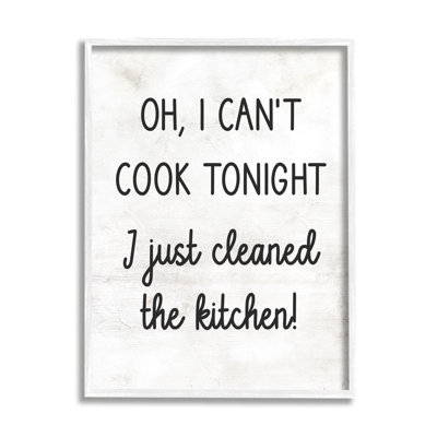 bb-018-Framed Can't Cook Just Cleaned by Lil' Rue Single Picture Frame Print on Canvas
