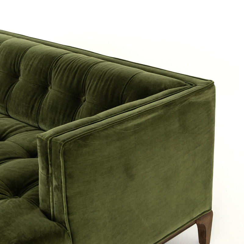 Dylan Sofa, Sapphire Olive Velvet, Aspen Gray
