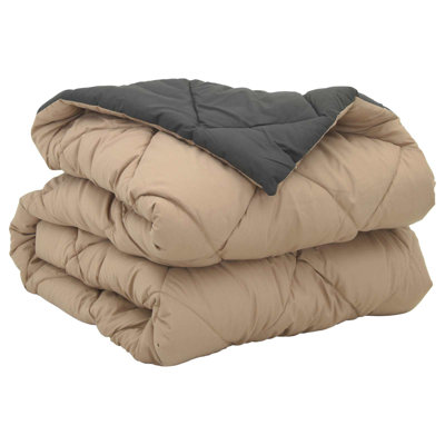  Full Year Duvet Anthracite And Taupe  Microfiber