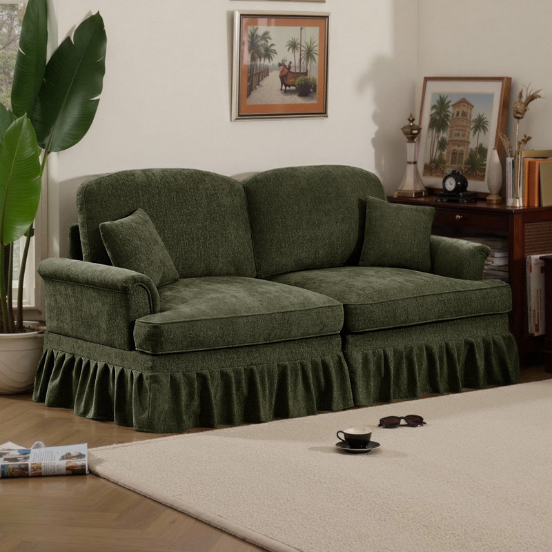 Canapé 2 places Mid-Century, Vert