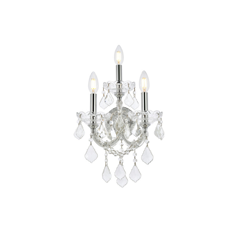 Maria Theresa Mordechay Clear Royal Cut Crystal, 19" H x 12" W x 12" D, Chrome, 3