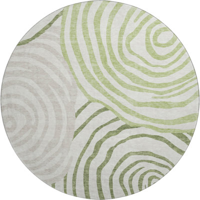 Premium Machine Washable Prisco Green Rug